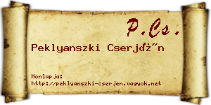 Peklyanszki Cserjén névjegykártya